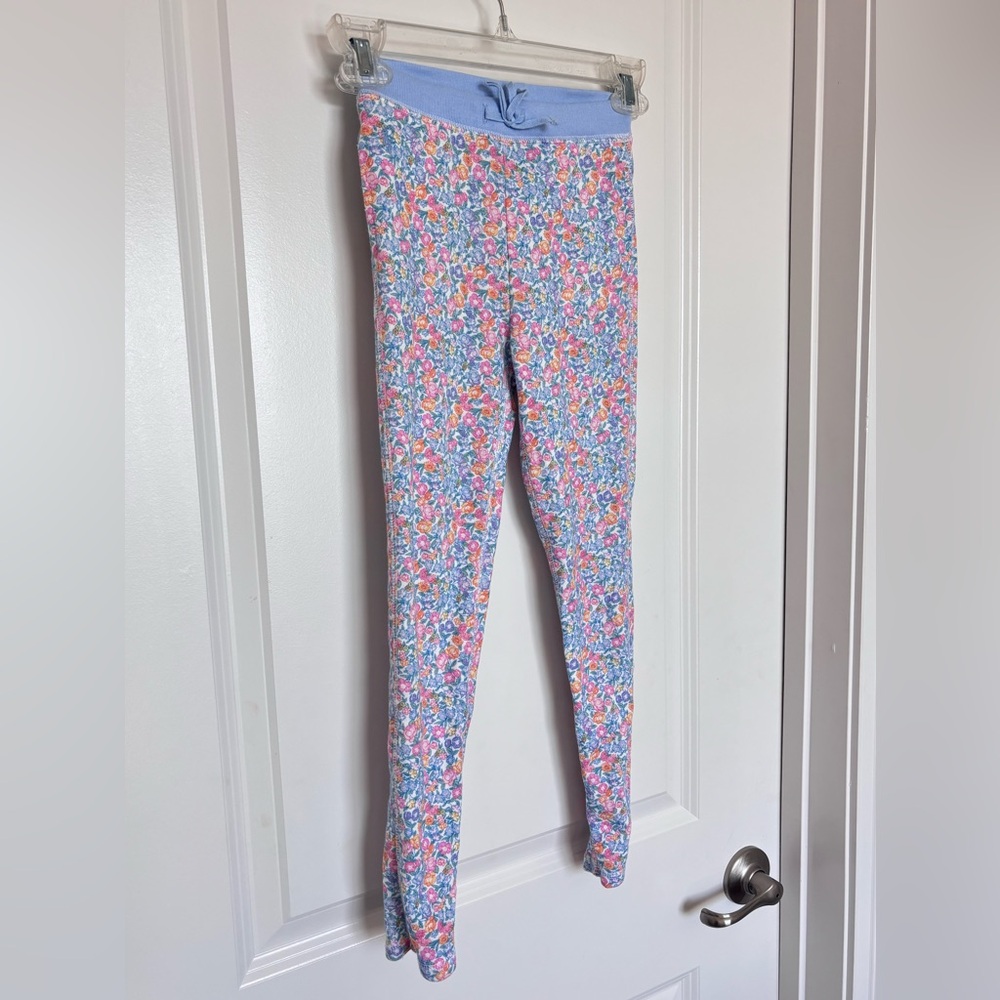 Polo Ralph Lauren 100$ Cotton Girls Floral Stretch Leggings 6X Blue Pink